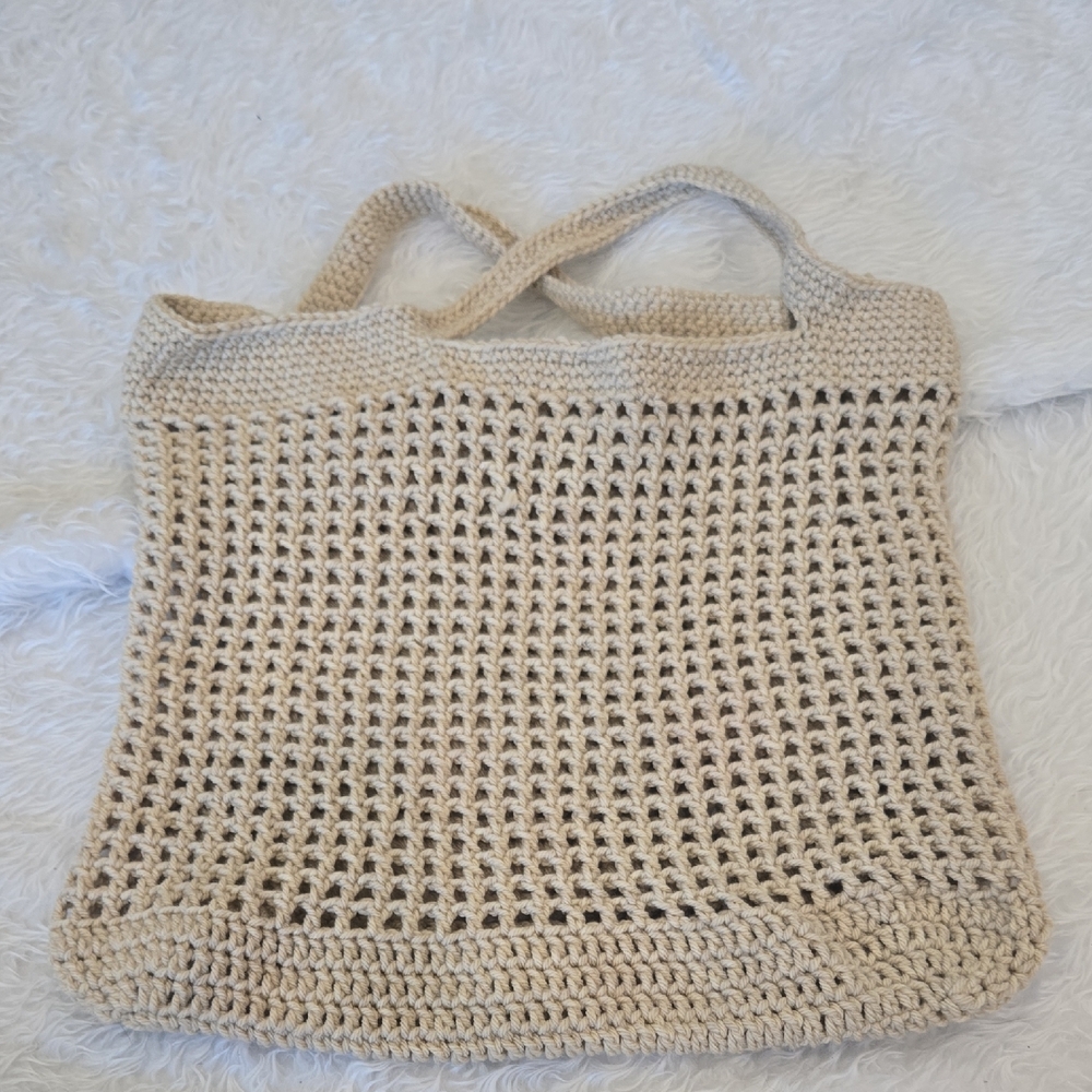 Source Unknown‎ Cream Tote Bag with Bohemian Crochet Design - Picture 2 of 5